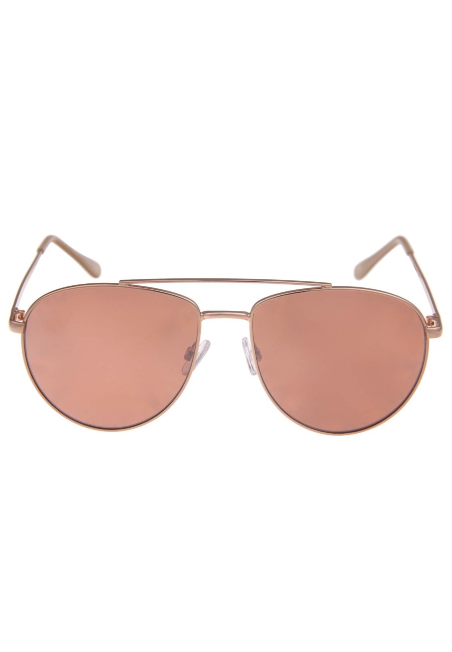 Sonnenbrillen Leslii | Leslii Sonnenbrille Damen Piloten-Brille Doppelsteg Designerbrille Sunglasses Metall Rosegold