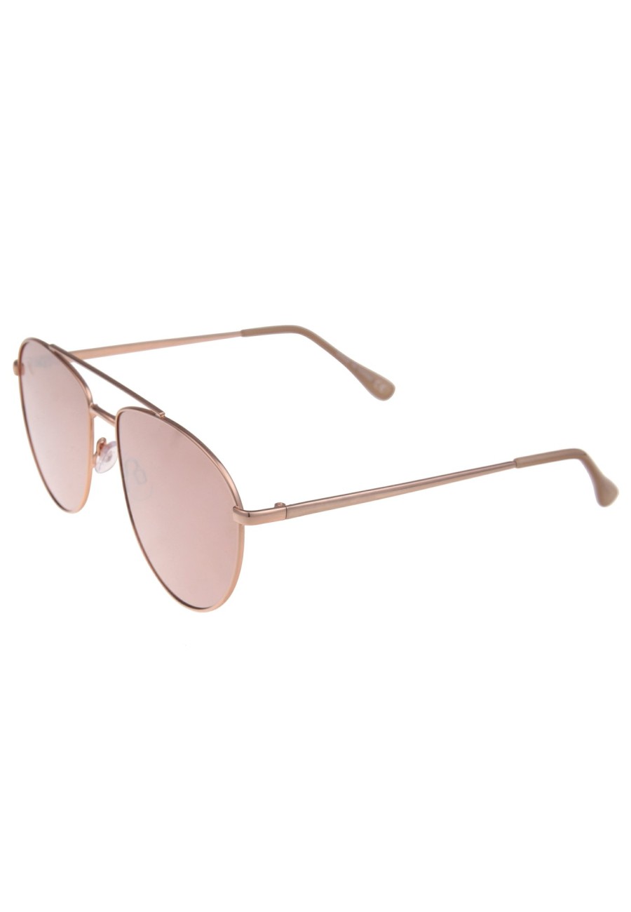 Sonnenbrillen Leslii | Leslii Sonnenbrille Damen Piloten-Brille Doppelsteg Designerbrille Sunglasses Metall Rosegold