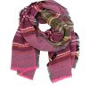 Schals Leslii | Leslii Schal Streifen-Muster Pinker Schal Fransen-Schal Gemustert In Fuchsia Pink Schwarz