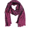 Schals Leslii | Leslii Schal Kachel-Muster Pinker Schal Fransen-Schal Gemustert In Fuchsia Pink Lila