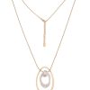 Ketten Leslii | Leslii Damen-Kette Bicolor Matt Oval Lange Halskette Modeschmuck-Kette In Gold Silber