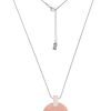 Ketten Leslii | Leslii Damen-Kette Lange Halskette Modeschmuck-Kette Kunststoff Silber Rosa