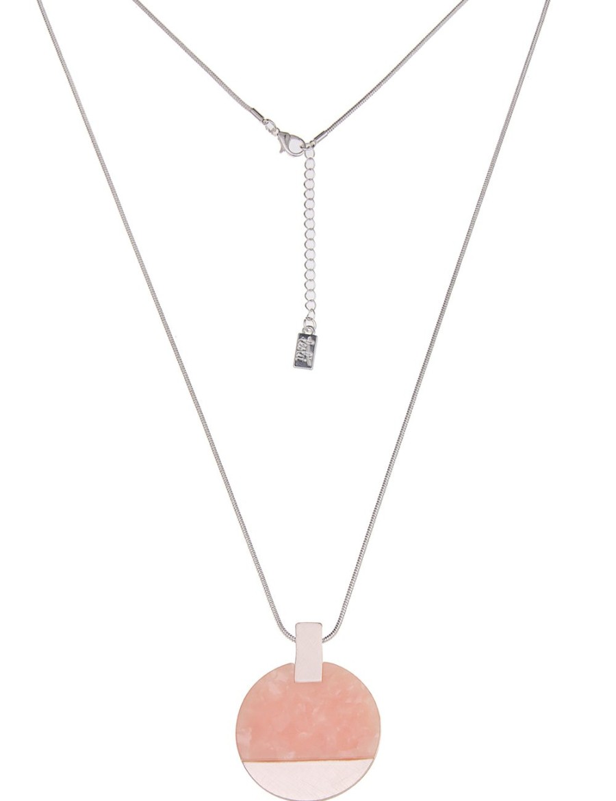 Ketten Leslii | Leslii Damen-Kette Lange Halskette Modeschmuck-Kette Kunststoff Silber Rosa