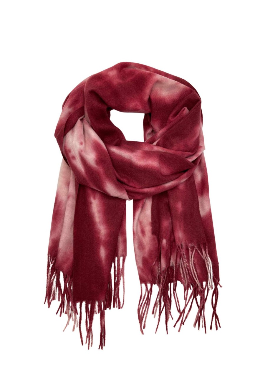 Schals Leslii | Leslii Schal Fransen Batik Dunkelrot Rosa