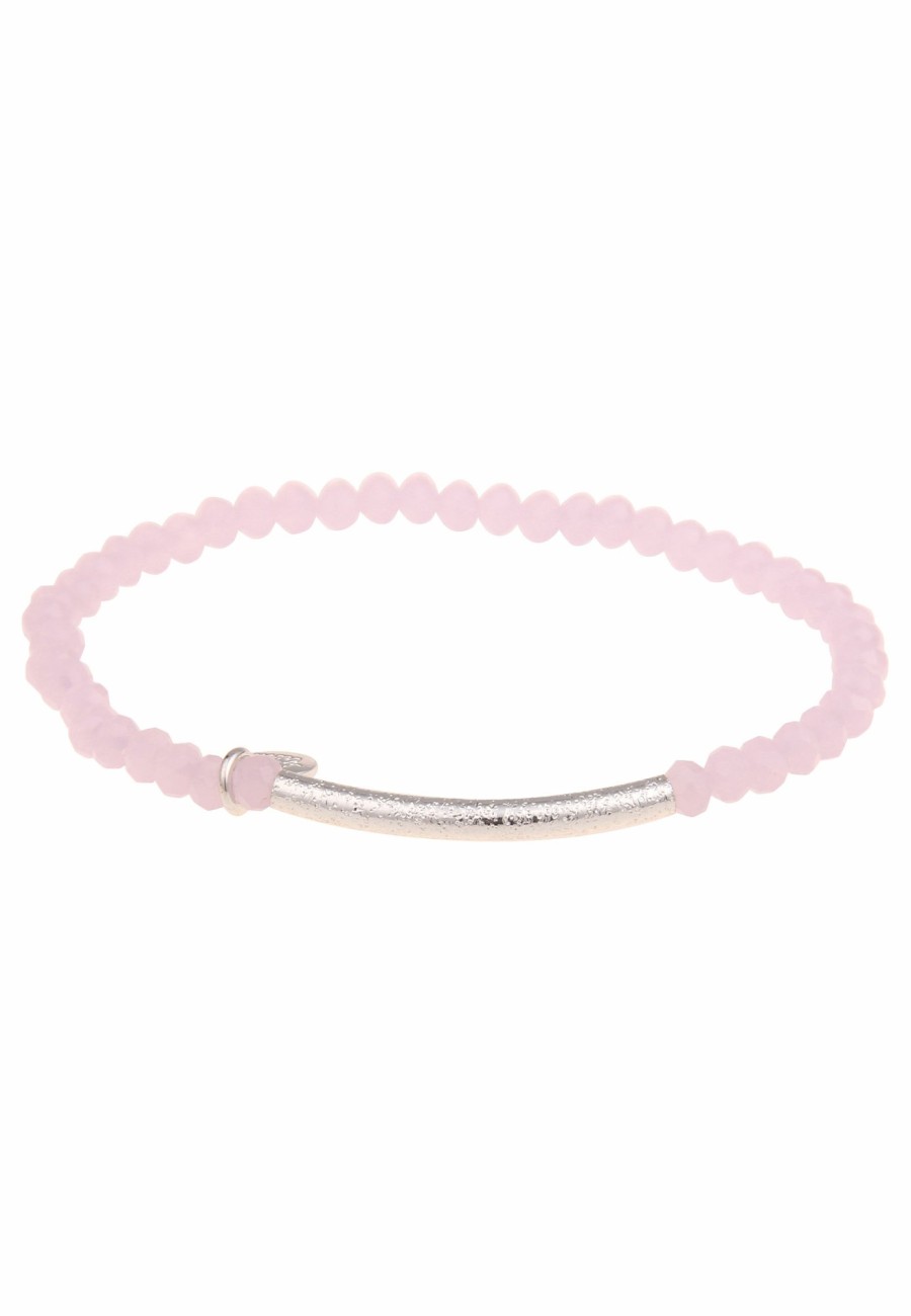 Armschmuck Leslii | Leslii Damen-Armband Kim Kristall Glasperlen-Armband Modeschmuck-Armband Dehnbar Rosa