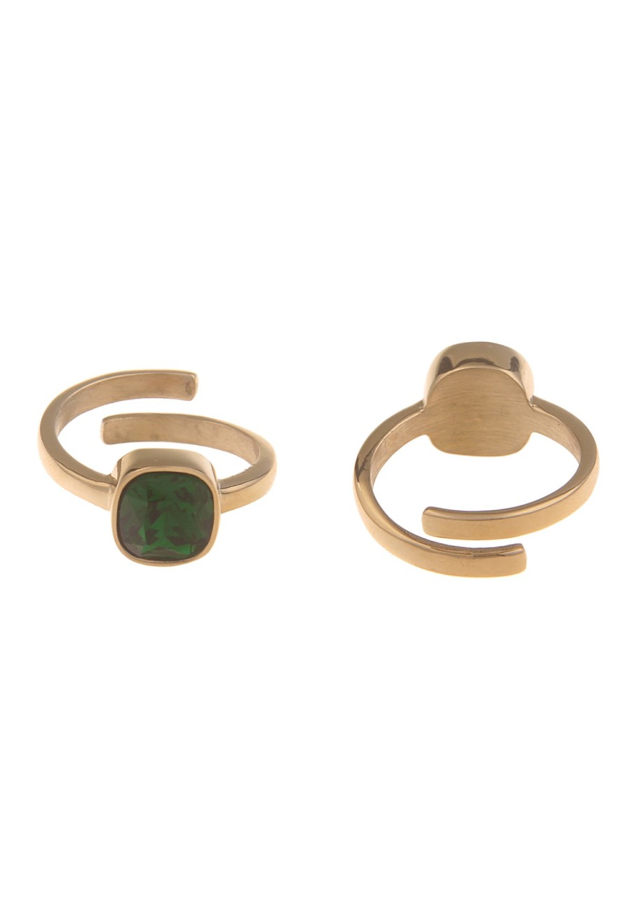 Ringe Leslii | Leslii Ring Funkel Glasstein Goldener Ring Modeschmuck Gold Grun