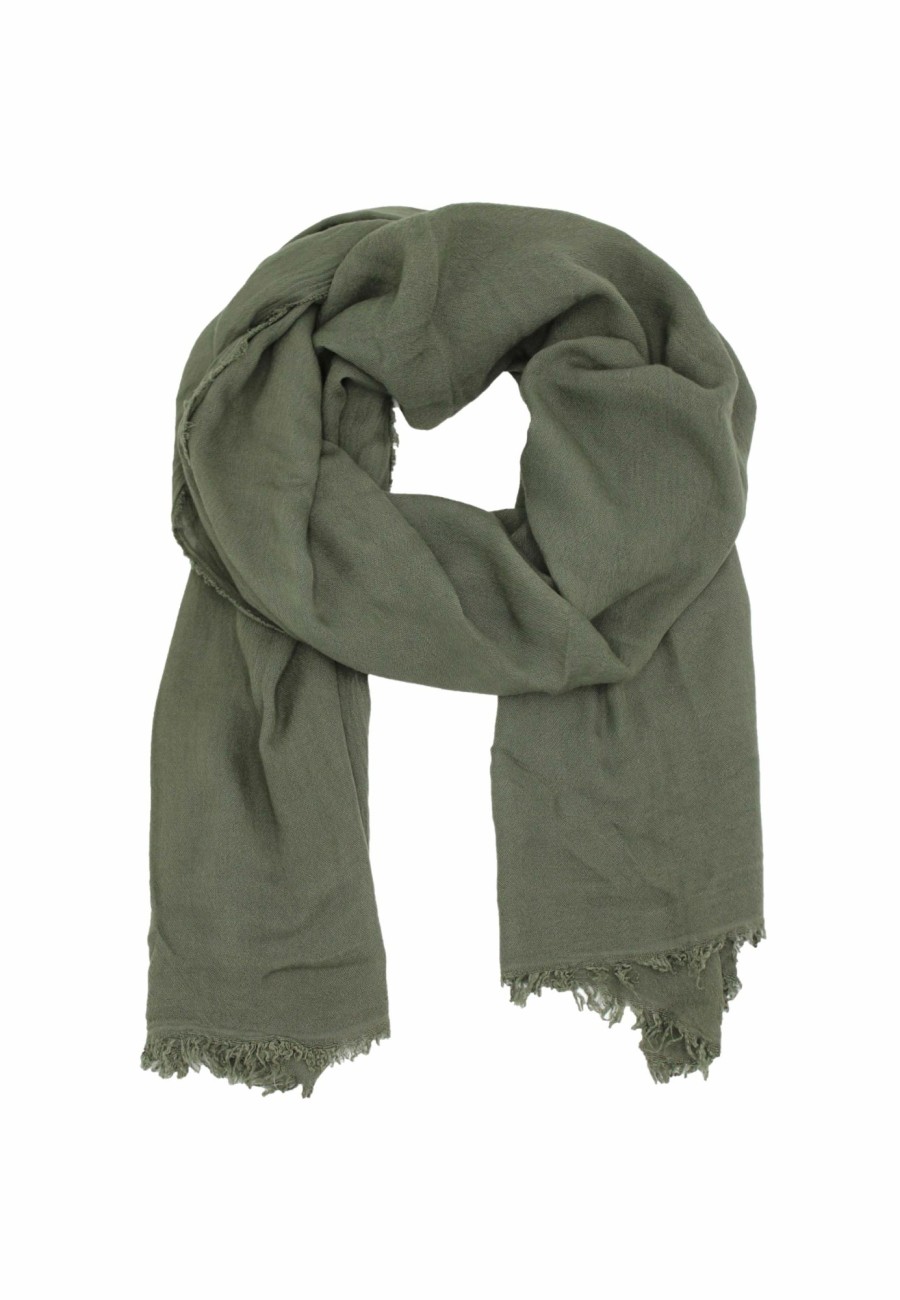 Schals Leslii | Leslii Schal Uni Bambus Natur-Schal Khaki Schal Einfarbig Nachhaltig Bamboo Indoor Schal Khaki