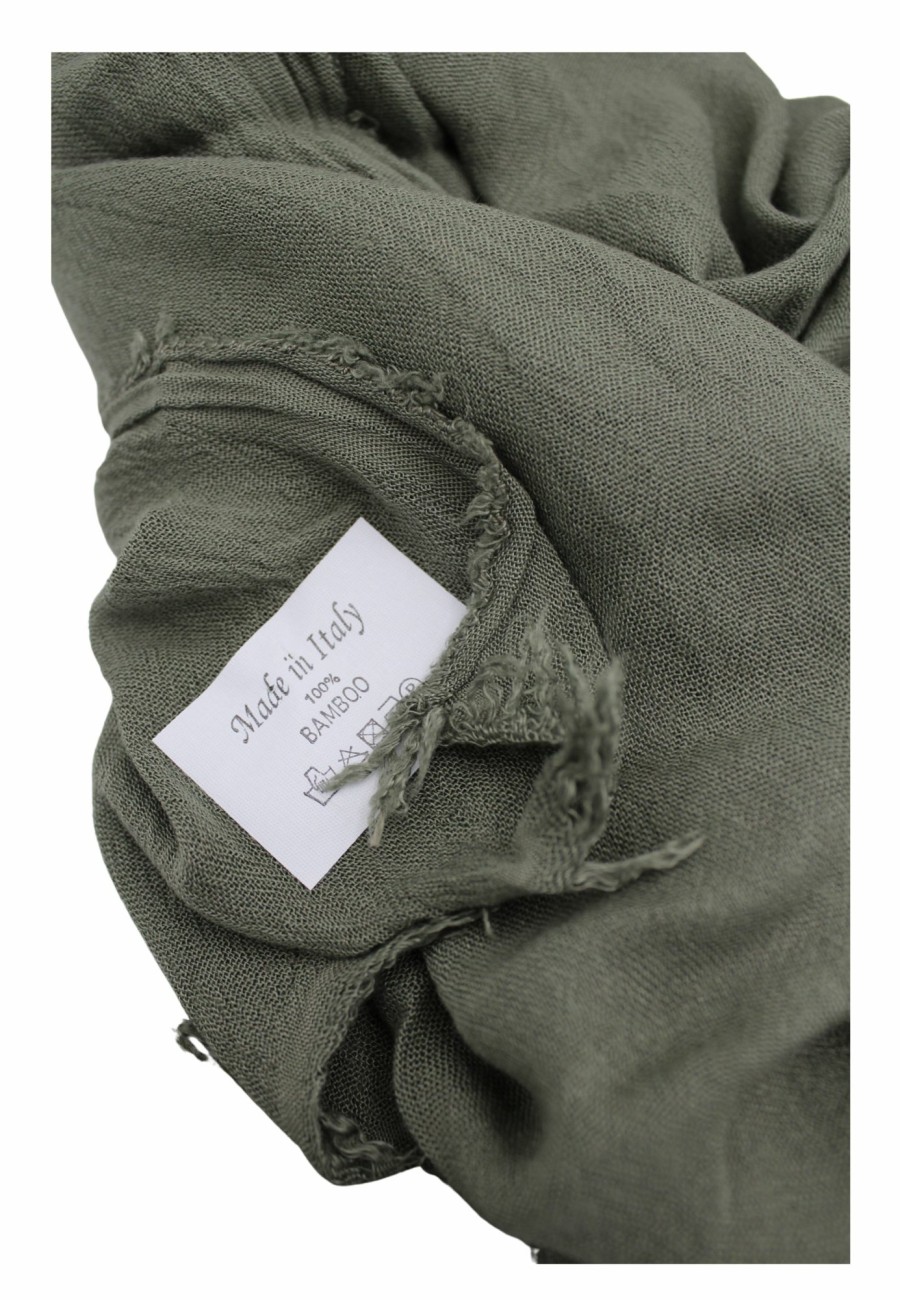 Schals Leslii | Leslii Schal Uni Bambus Natur-Schal Khaki Schal Einfarbig Nachhaltig Bamboo Indoor Schal Khaki