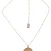 Ketten Leslii | Leslii Damen-Kette Bicolor Collier Mattierter Anhanger Kurze Modeschmuck-Kette Matt Silber Gold