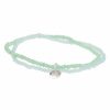 Armschmuck Leslii | Leslii Damen-Armband Kelly Kristall Glasperlen-Armband Modeschmuck-Armband Dehnbar Blau Mint