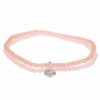 Armschmuck Leslii | Leslii Damen-Armband Kelly Kristall Glasperlen-Armband Modeschmuck-Armband Dehnbar Rosa