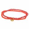 Armschmuck Leslii | Leslii Damen-Armband Kelly Kristall Glasperlen-Armband Modeschmuck-Armband Dehnbar Orange Rot