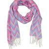 Schals Leslii | Leslii Schal Zickzack-Muster Gemusterter Schal Fransen-Schal Muster-Schal In Pink Blau