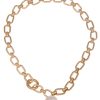 Ketten Leslii | Leslii Damen-Kette Statement Perlen-Anhanger Glieder-Kette Kurze Modeschmuck-Kette Gold Weis