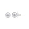 Ohrschmuck Leslii | Leslii Damen-Ohrringe Ohrstecker Perlen-Ohrringe Classic O 7Mm Modeschmuck In Grau