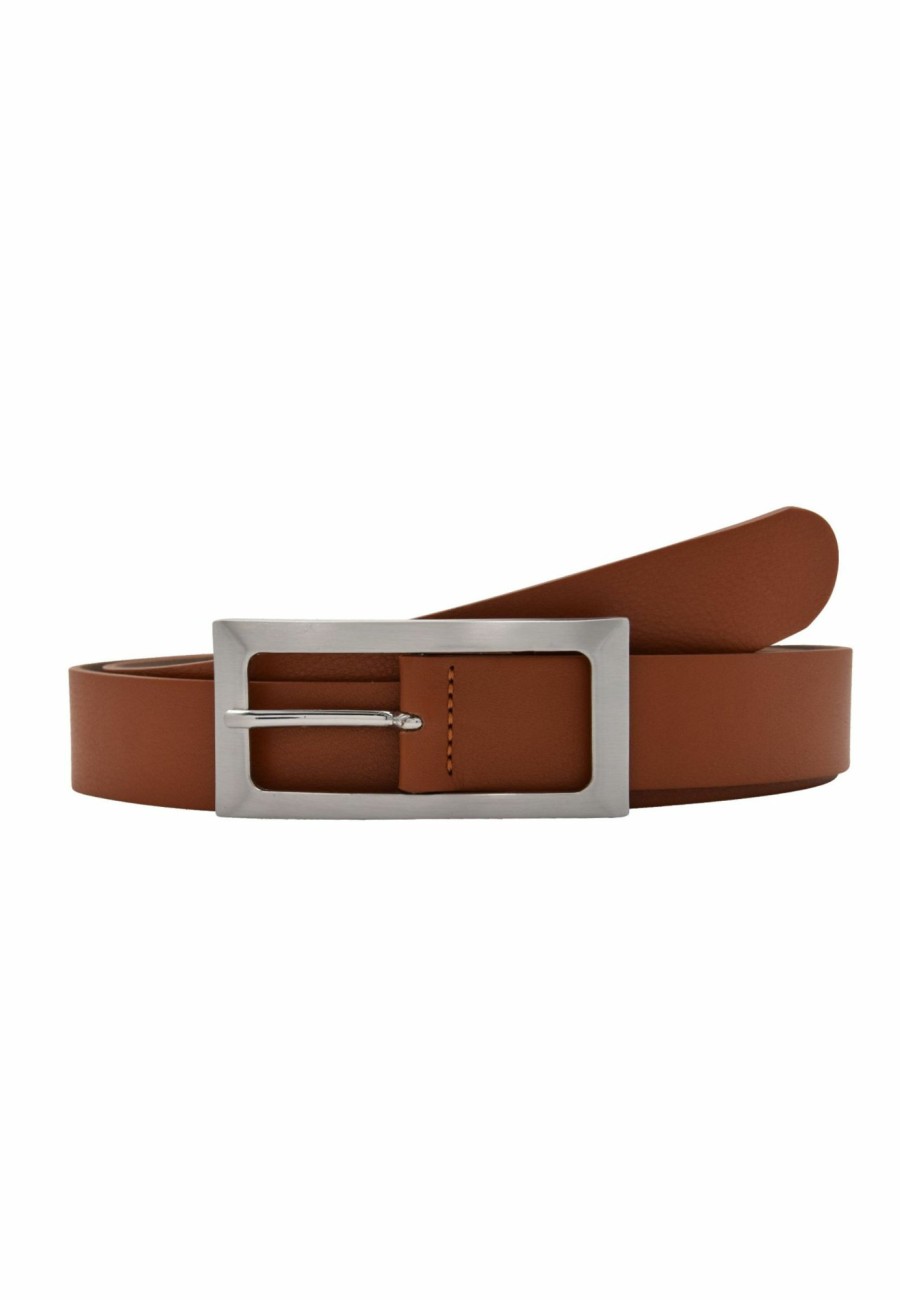 Gurtel Leslii | Leslii Premium Gurtel Echter Leder-Gurtel Brauner Gurtel Breite 3Cm Kalbs-Nappaleder Narbung Cognac