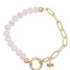 Armschmuck Leslii | Leslii Armband Glasperlen Glieder Rosa Gold