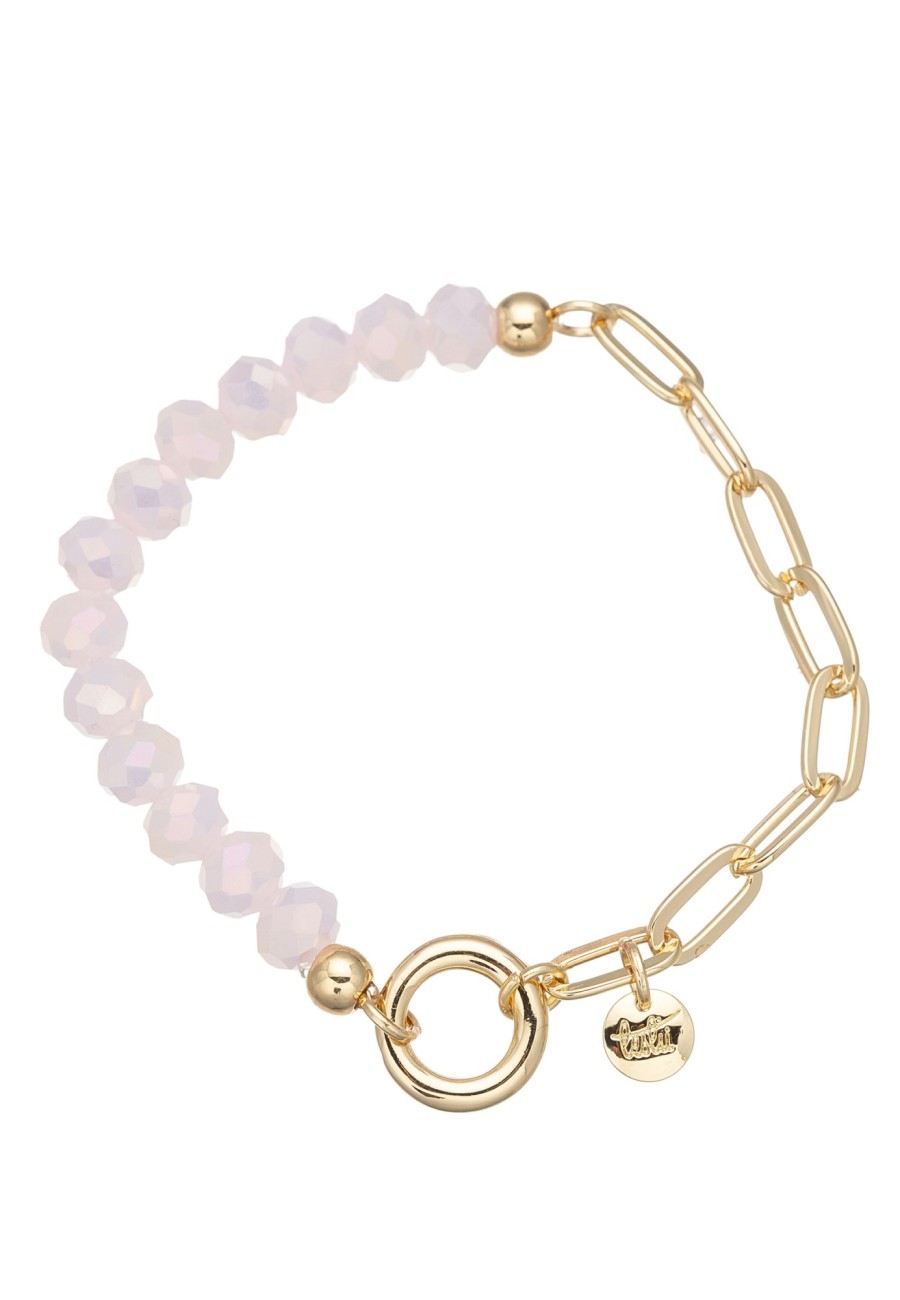 Armschmuck Leslii | Leslii Armband Glasperlen Glieder Rosa Gold