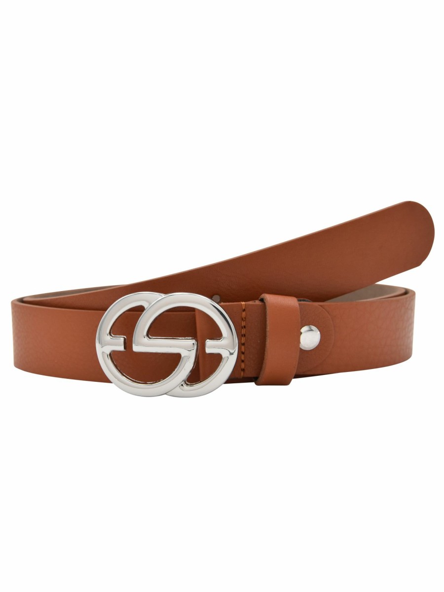 Gurtel Leslii | Leslii Premium Gurtel Echter Leder-Gurtel Brauner Gurtel Kalbs-Nappaleder Breite 3Cm Narbung Cognac