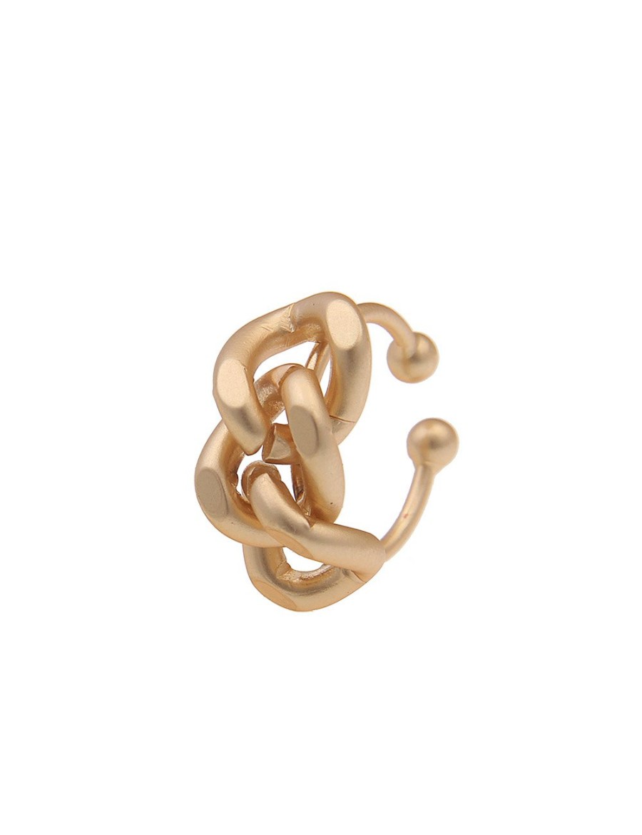 Ringe Leslii | Leslii Damen-Ring Glieder Look Goldener Modeschmuck-Ring Verstellbar In Gold Matt