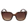 Sonnenbrillen Leslii | Leslii Sonnenbrille Damen Statement Horn-Look Braune Designerbrille Sunglasses Kunststoff Braun