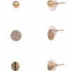 Ohrschmuck Leslii | Leslii Damen-Ohrringe Ohrstecker Im 3Er Set Modeschmuck-Ohrringe Strass Ohrschmuck Gold