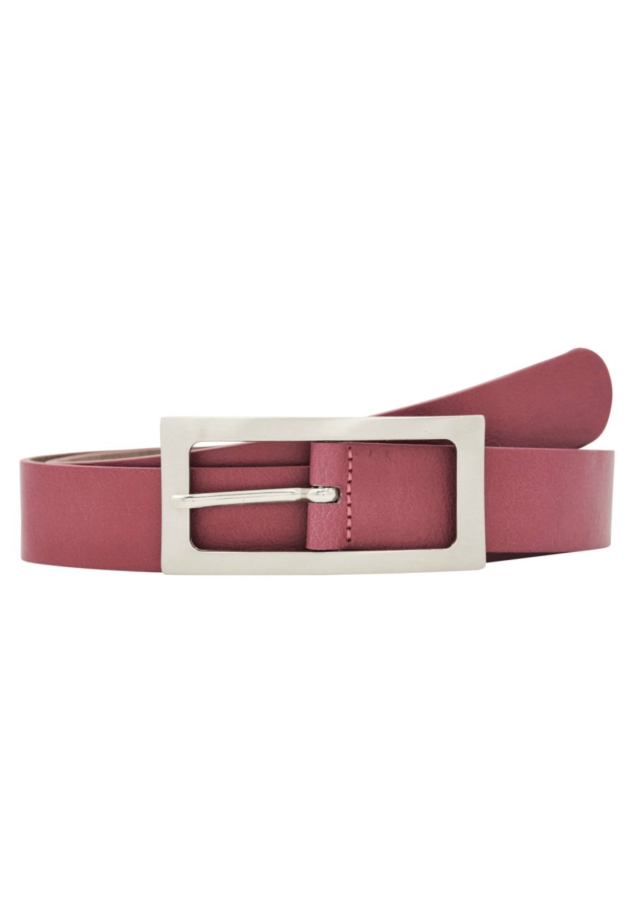 Gurtel Leslii | Leslii Premium Gurtel Echter Leder-Gurtel 3Cm Pinker Gurtel Kalbs-Nappaleder Narbung Fuchsia Silber