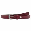 Gurtel Leslii | Leslii Premium Gurtel Echter Leder-Gurtel Beerenfarbenen Breite 2Cm Kalbs-Nappaleder Narbung Berry