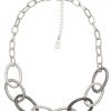 Ketten Leslii | Leslii Halskette Swing Oval Silber Gehammert Statement Kette