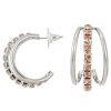 Ohrschmuck Leslii | Leslii Ohrringe Glitzer Creolen Statement Strass-Ohrringe Silber Braun