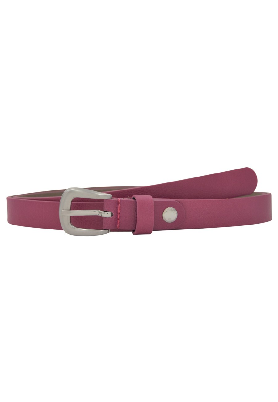 Gurtel Leslii | Leslii Premium Gurtel Echter Leder-Gurtel 2Cm Pinker Gurtel Kalbs-Nappaleder Narbung Fuchsia Silber