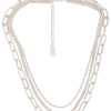 Ketten Leslii | Leslii Damen Kette 3-Fach Layering Gliederkette Silber Lange 46Cm