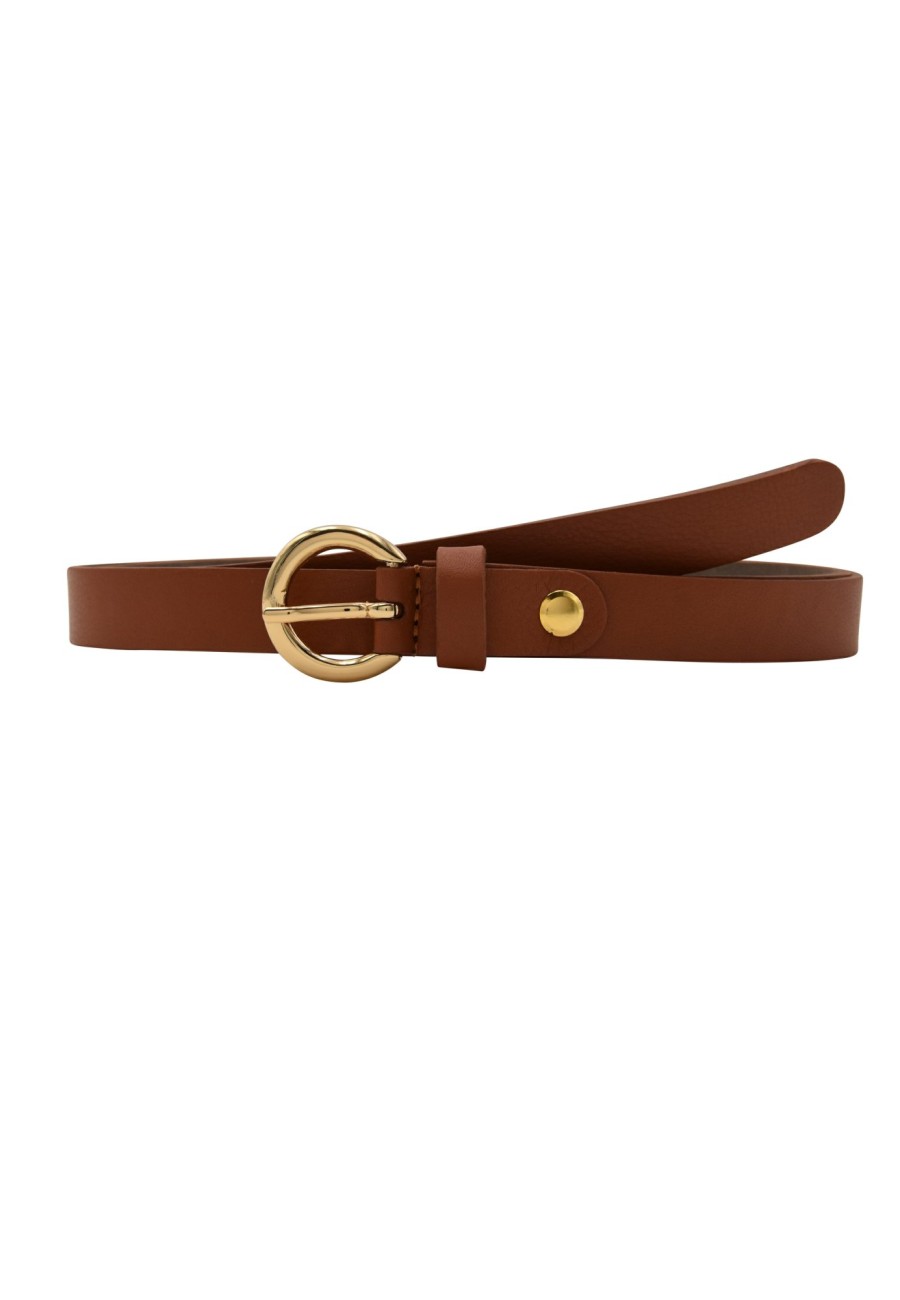 Gurtel Leslii | Leslii Premium Gurtel Echter Leder-Gurtel Brauner Gurtel Kalbs-Nappaleder Narbung Cognac Gold