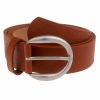 Gurtel Leslii | Leslii Damen-Gurtel Basic Uni Einfarbig Brauner Gurtel Breite 3,5Cm Dornschliese Cognac Braun