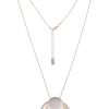 Ketten Leslii | Leslii Damen-Kette Ring-Anhanger Matt Schlangen-Kette Silberne Modeschmuck-Kette Silber Weis