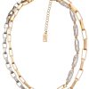 Ketten Leslii | Leslii Kurze Kette Ankerkette Layering Goldene Statement-Kette Perlen Gold Silber