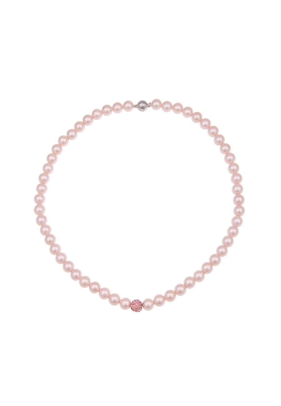 Ketten Leslii | Leslii Halskette Kurze Halskette Rosa Perlen-Kette Collier In Rosa