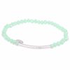 Armschmuck Leslii | Leslii Damen-Armband Kim Kristall Glasperlen-Armband Modeschmuck-Armband Dehnbar Mint