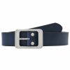 Gurtel Leslii | Leslii Gurtel Echter Leder-Gurtel Rindsleder Basic Dunkelblauer Gurtel Breite 4Cm Navy Silber Blau