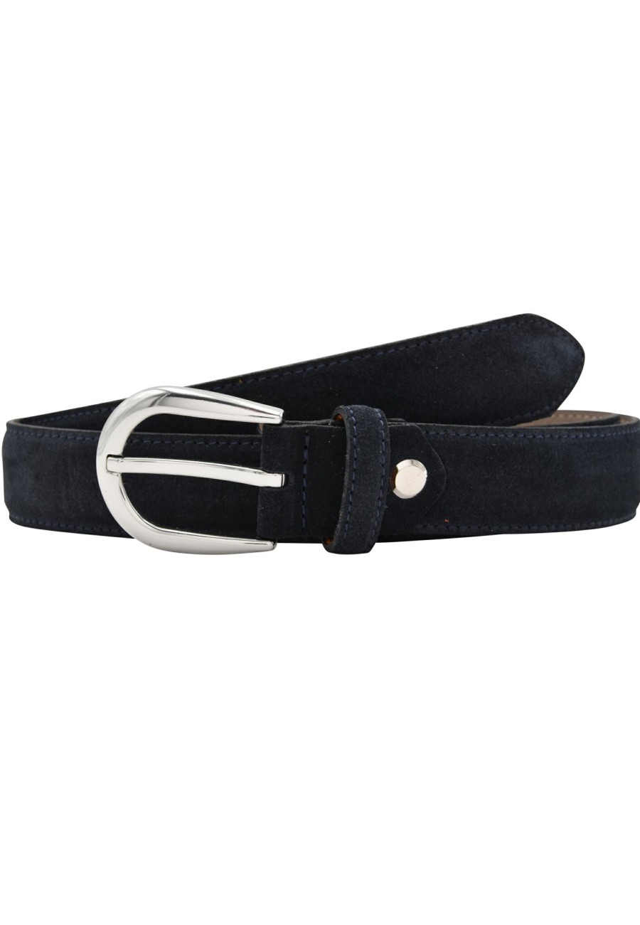 Gurtel Leslii | Leslii Gurtel Antik Schnalle Aus Veloursleder In Navy