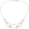 Ketten Leslii | Leslii Damen-Kette Bicolor Ring-Anhanger Collier Kurze Halskette Modeschmuck-Kette Silber Rose