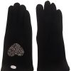 Accessoires Leslii | Handschuhe Herz Schwarz Strass