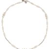 Ketten Leslii | Leslii Kurze Kette Premium Collier Perlen Herz Collier In Weis Silber