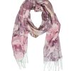 Schals Leslii | Leslii Schal Blumen-Muster Rosen Gemusterter Schal Fransen-Schal Muster-Schal In Pink Lila