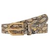 Gurtel Leslii | Leslii Premium Gurtel Snake Print Metallic Echter Leder-Gurtel Nappaleder Breite 3,5Cm In Braun Gold