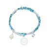 Armschmuck Leslii | Leslii Damen-Armband Set Glasperlen-Armband Blau Silber