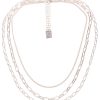 Ketten Leslii | Leslii Damen-Kette Statement Panzer-Kette Layering Glieder-Kette Silberne Modeschmuck-Kette Silber