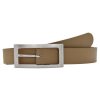 Gurtel Leslii | Leslii Premium Gurtel Echter Leder-Gurtel Taupe Gurtel Breite 3Cm Kalbs-Nappaleder Narbung Taupe Sil