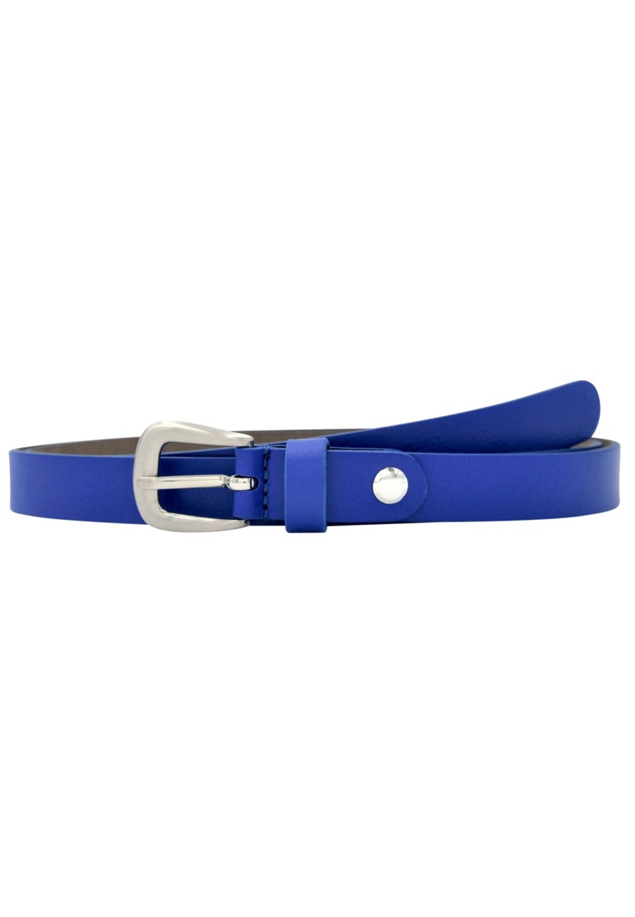 Gurtel Leslii | Leslii Premium Gurtel Echter Leder-Gurtel 2Cm Blauer Gurtel Kalbs-Nappaleder Narbung Royal-Blau