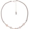 Ketten Leslii | Leslii Damen-Kette Perlen-Anhanger Suswasser-Zuchtperle Glanzende-Kette Modeschmuck Silber Weis